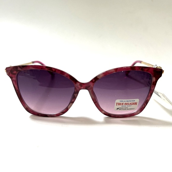New Original TRUE RELIGION Cat Eye Sunglasses Tortoise Shell Pink Acetate main image 5